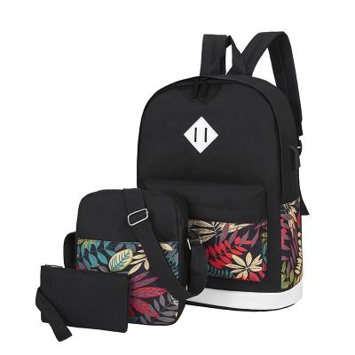 China With USB Fashion School Laptop Casual Backpack 3 in 1 Travel Daypack School Bag for sale