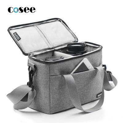 China Travel Portable Waterproof Custom Outdoor Bag For Nikon Canon SLR/DSLR Canvas Leather DSLR Shoulder Camera Bag for sale