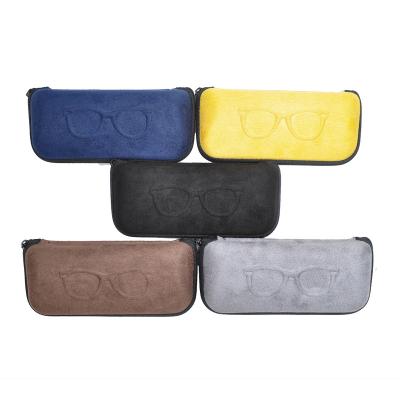 China Colorful Velvet Logo Hard Shell Custom EVA Zipper Eyeglass Glasses Zipper Case for sale