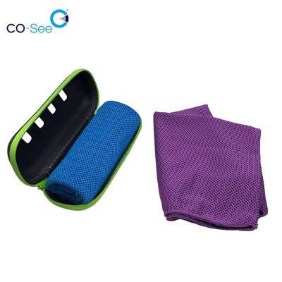 China Viable Co-See Outdoor Sports Customized Quick-Drying Microfiber Cold Dry Fitness Cold Towel With Logo Prints for sale