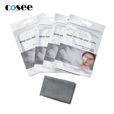 China Eco-friendly Easy View Natural Nano Anti Fog Cloth For Glass Helmet Camera Lens Defog Cleaning Cloths Reusable for sale