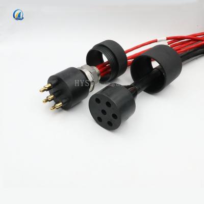 China Underwater Waterproof High Current Electrical Bulkhead Connector Deep Water 6 Core 60A Male Plug 6 And Female Plug Waterproof Cable for sale