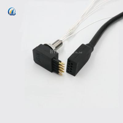 China L Shaped Flat Micro Angle Micro Flat 9 Core Waterproof Cable Connector Stainless Steel Core 9 Core Miniature Deep Water Connector for sale