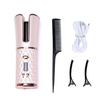 China (60mins) Portable Cordless Rechargeable Cordless Automatic Hair Curler Cut Automatic Curling Iron with LCD Digital Display for sale