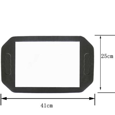 China Single Sided Square Hairdressing Beauty Salon Mirror Hand Held Black With Handle for sale