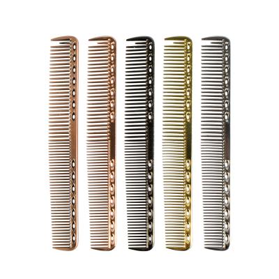 China Salon Good Quality Professional 2 Sizes Both In 1 Custom Printed Heat Resistant Aluminum Space Haircut Comb for sale