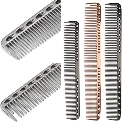 China Comfortable Durable Custom Aluminum Logo Laser Engraving Barber Hair Comb for sale