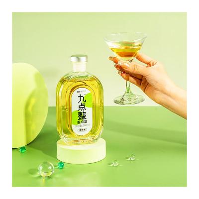 China Liquid Transparent Glass Bottle Dispensed Lady Brand New Fruit Liqueur Green Plum Wine for sale