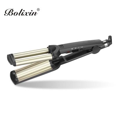 China Ceramic Coating Professional Private Label Golden Hair Curler Curling Wand for sale