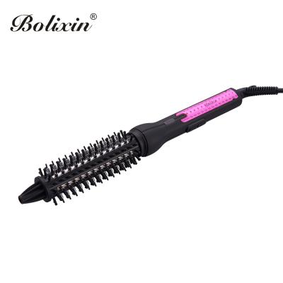 China Professional Salon Ceramic Coating Hair Styler Comb Round Curling Iron Brush for sale