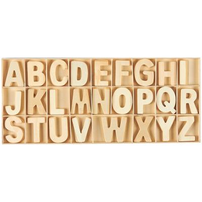 China Eco-friengly Wooden Letters Craft with Storage Tray Set Kids Learning Toy Wooden Alphabet Letters Decorative Montessori Study for sale