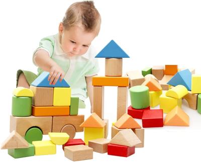 China Eco-friendly Wooden Blocks Custom Stacking Tower Game Wooden Block Magnetic Wooden Block Game Stacking Adults Children for sale