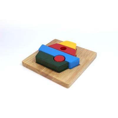 China Eco-Friendly Montessori Educational Toys Kids Boat Wooden Montessori Puzzle 3D Toy Montessori Wooden Material for sale