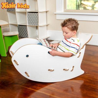 China Safety Comfortable Baby Rocker Chair Xiair Montessori Baby Rocking Chair Kids Furniture Sets Baby Safe Bouncer Rainbow Chair Kids Waldorf Cradle Swing Chair for sale