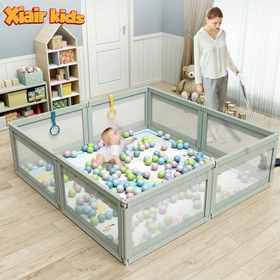 China Easy Install Xiair Hot Sale Child Playpen Rectangle Shape Folding Fence Baby Playpens With Support Legs Adjustable Playpen for sale