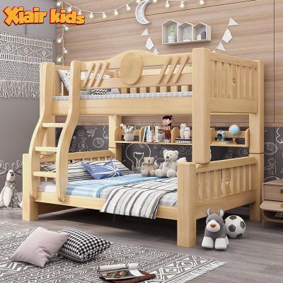 China Furniture Xiair Montessori Kids Bunk Bed Solid Wood Luxury Furniture Sets Kids Room Solid Wood Single Bunk Bed With Desk Shelf Designs for sale