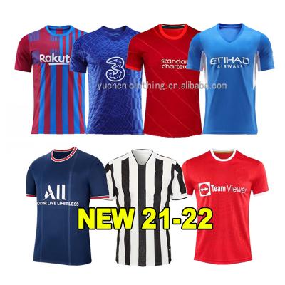 China Top Thailand Quality Custom LOGO 21 22 Soccer Jersey 2021 2022 Football Shirt Men + Kids Kit Uniforms plus size Sportswear for sale