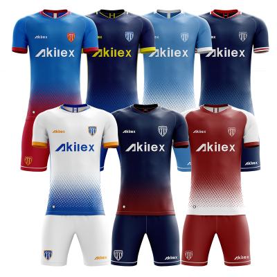 China New Design CustomLOGO High Quality Factory Original Football Uniform Kit Full Set 2022 Hot Clubs Quality Men Soccer Wear for sale