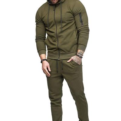 China Custom LOGO Men's Training Set Wholesale Men Cotton Sports Men Gym Tracksuit Oem Active Wear Set Hoodie And Jogger for sale