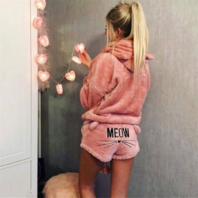 China Custom Sweatsuit Casual Velvet Oversize Sweatshirt And Shorts Comfortable Loungewear Zipper Women Tracksuit Sets plus size women for sale