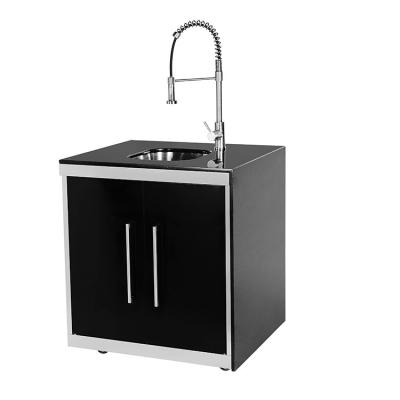 China Galaxy Black Granite Top And Right Side Maker Portable Sink With Cabinet Stainless Steel Professional Sideboard With Sink for sale