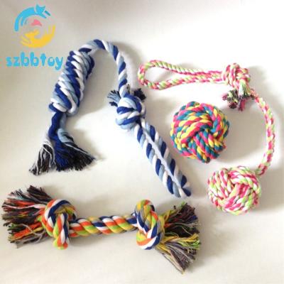 China Viable Wholesale Good Quality Pet Cotton Rope Set Toy Dog Chew Rope For Sale for sale