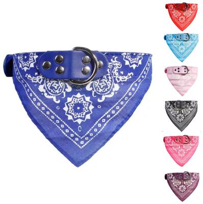 China Retro Pet Accessories Wholesale Saliva Soft Stocked Towel Printing Triangle Pet Scarf Bandana Dog Bandana Collar for sale