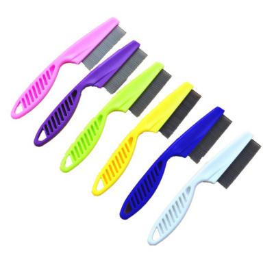 China Stocked Stainless Steel Needle Flea Comb Pet Cats Dog Flea Comb for sale