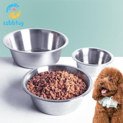 China Stocked Wholesale Pet Food Water Bowl Stainless Steel Metal Dog Bowl for sale