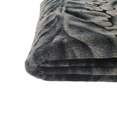 China Polyester Tear-resistant Fabric Printed Rabbit Faux Faded Fur For Dress Textile Accessories Clothes for sale