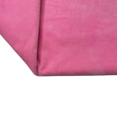 China Wholesale Tear-Resistant Plush Fabric By The Meter Velvet Polyester Plush Velvet Fabric In Dark Pink Color for sale