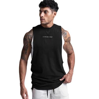 China Viable summer sports fitness clothes men's vest men's vest solid color large size printed quick-drying T-shirt for sale