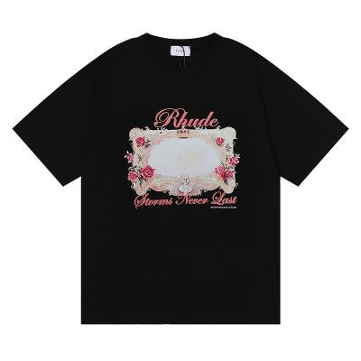 China Mirror Pink Retro Cotton Summer Sale Men's Loose Short-sleeved T-shirt Hot Viable Magic Printing T-shirt for sale