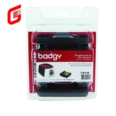 China Original high quality Evolis Badgy100 CBGR0100C 100 copies and 200 ID card badgy Color Ribbon printer for sale