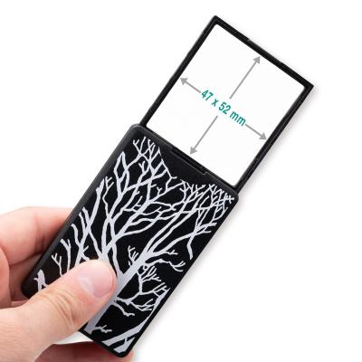 China LED Leading Extreme 2x 47/52mm Lens Premium Slide Out Pop Up Black and White Tree Decal Acrylic Magnifier Optical Instrument w/ LED for sale