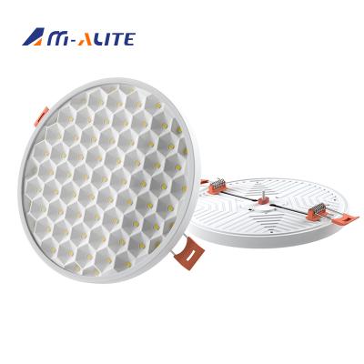 China 2021 New Product 9W 18W 24W 36W Frameless Modern Honeycomb Hole Height Adjustable Round Shape LED Panel Light for sale