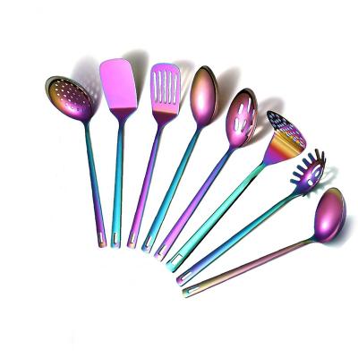 China Sustainable Whole Stainless Steel Titanium Plated Kitchen Utensils Cooking Tool Kit for sale