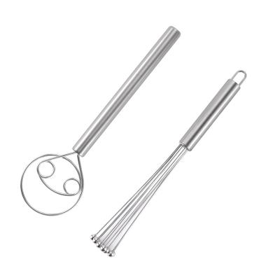 China Viable Multifunctional 2 Pieces Beater Mixing Set Egg Beater Stainless Steel Kitchen Favorite Creamer for sale