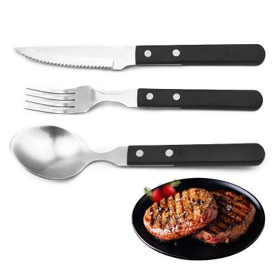 China Viable Tableware 3 Pieces Stainless Steel Fork Spoon Knife Cutlery Set High Quality Tableware Set For Kitchen for sale