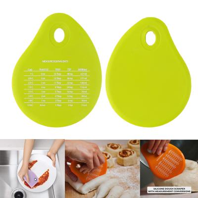 China Sustainable Pastry Cutter Baking Accessories Non Stick Silicone Dough Scraper With Gauge for sale