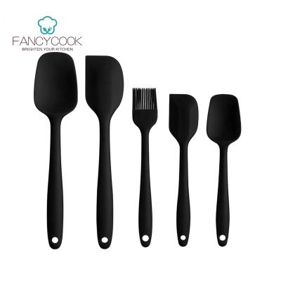 China Best Viable Selling Mini 5 Pieces Scraper And Brush Silicone Spatula Bakeware Set For Kids for sale