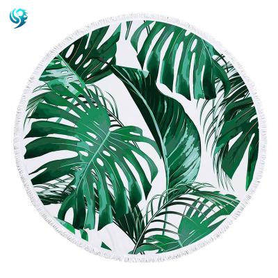 China Large Custom Velvet Kid Safe Cotton 100% Reactive Printed Round Towel [Free Sample] Tassel for sale