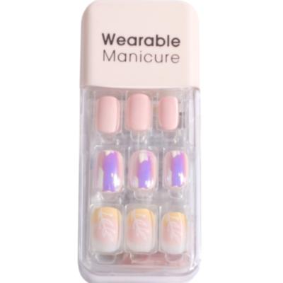 China Reflectivas Luxury Moonlight Aurora Press On Nails Pink by Reflectivas and Luxury Package by Aurora Reflection Light Design Plastic for sale