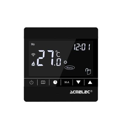 China Modern Black Digital Touch Screen Smart Home Underfloor Heating Programmable Thermostat Control Electric Adjustable Room Temperature 16A for sale