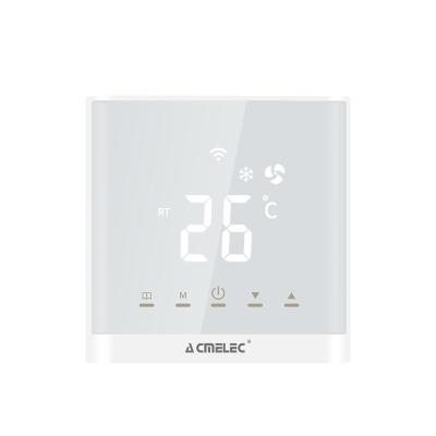 China Modern White Air Conditioner Digital FCU Smart Adjustable Thermostat for Google/Alexa/DuerOS WIFI Home Central Room Temperature for sale