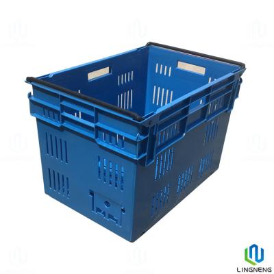 China 80L Stackable Ventilated Plastic Crates For Fruits And Vegetable Lightweight for sale