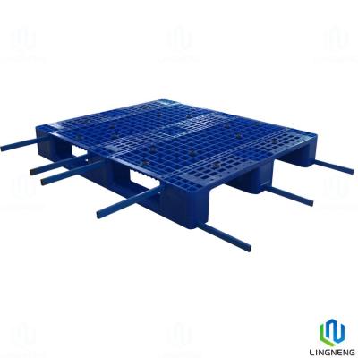 China 3 Runners Heavy Duty Industrial Plastic Pallets With Reinforced Steel 1200*1000*160mm for sale