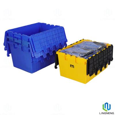 China Nestable Stackable Heavy Duty Reusable Plastic Shipping Totes Containers With Dolly for sale