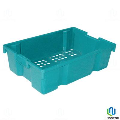 China Plastic Heavy Duty Stackable Storage Crates 25L For Frozen Industry for sale