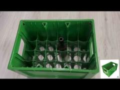 Durable 65*65mm Hole Bottom Plastic Beer Crates 24 Holdings Glass Bottle Crates